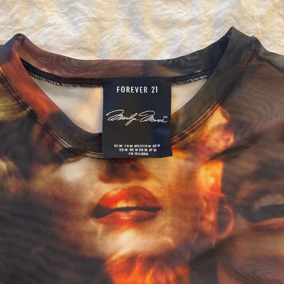 Forever 21 Marilyn Monroe Sheer Graphic Tee | size M | brand new - Picture 4 of 10